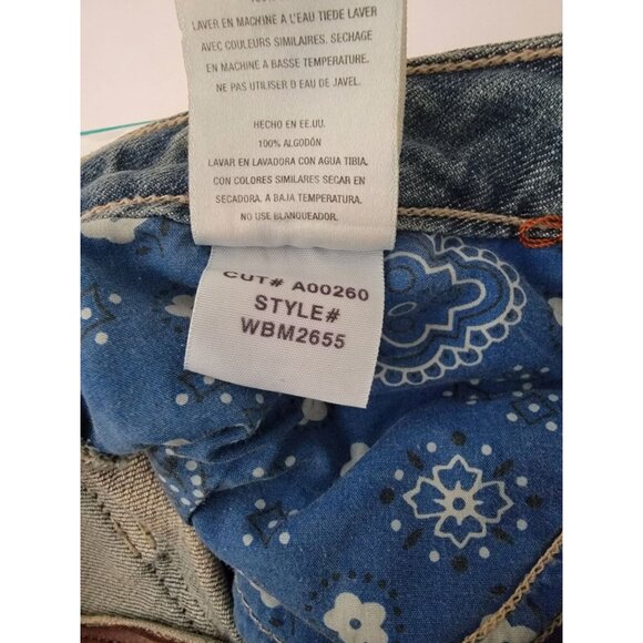 Y2K ANTIK DENIM Distressed Bootcut Low Rise Jeans Weave Pattern Women's Size 27 - Picture 11 of 12